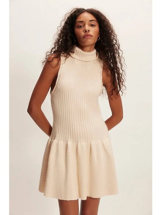 Free People Dresses & Skirts - NWT New $128 Free People Millie Sweater Mini Dress In White Swan Size XL